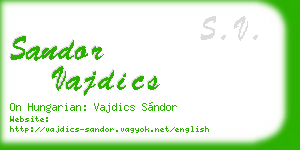 sandor vajdics business card